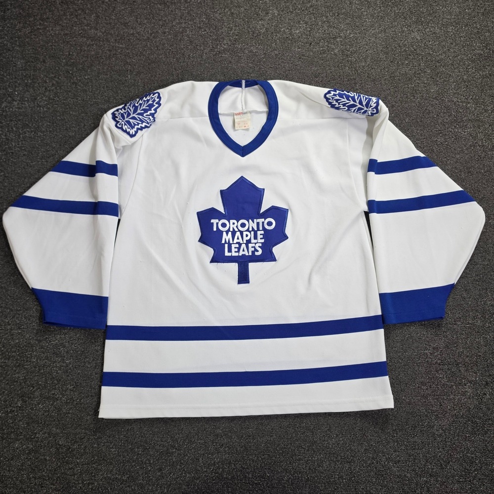 Vintage CCM Toronto Maple Leafs Jersey Mens Medium White Blue NHL Hockey Canada